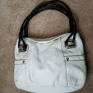 B.  Makowsky white leather bag with dust bag